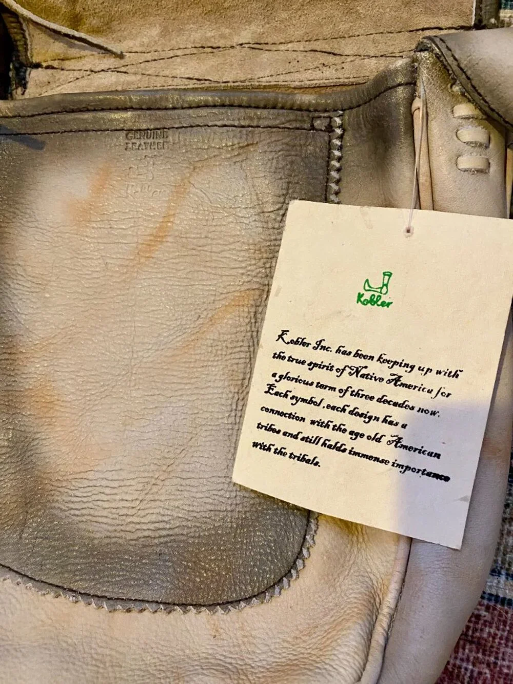 NWT Kobler Painted Bag - Leather Women's Cream Painted Crossbody Bag - Picture 3 of 5